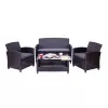 Set mobila de gradina Otel, Rattan, Negru Villager LIRIA 