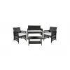 Set mobila de gradina Otel, Rattan, Negru Villager MALAGA  