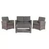 Set mobila de gradina Otel, Rattan, Gri Villager NANTES 