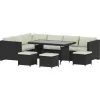 Set mobila de gradina Otel, Rattan, Negru, Bej Villager NISSA 