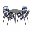 Set mobila de gradina Metal, Negru, Alb Villager VENETO 