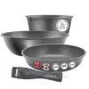 Tigaie 1.7 l, 2.5 l, 2.5 l, 18 cm, 24cm, 26cm, Aluminiu forjat, Negru POLARIS EasyKeep-4DG 