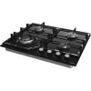 Plita incorporabila cu gaz 4 arzatoare, Arzator Wok, Sticla calita, Aprindere electrica, Negru GORENJE GTW 641 KB 