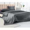 Lenjerie de pat 2 persoane Euro, Satin de Lux, Charcoal Cottony SLPSL Satin de lux Charcoal Uniton  