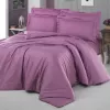 Lenjerie de pat 2 persoane Euro, Satin de Lux, Liliac  Cottony SLPSL Stripe Lila, Liliac Uniton  