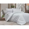 Lenjerie de pat 2 persoane Euro, Satin de Lux, Alb Cottony SLPSL Stripe Satin Perla Alba  