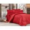Lenjerie de pat 2 persoane Euro, Satin de Lux, Rosu Cottony SLPSL Stripe Satin Red  