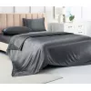 Lenjerie de pat 1 persoana, Satin de Lux, Gri Cottony SLPSL Satin de lux Charcoal Uniton  