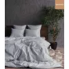 Lenjerie de pat 1 persoana, Satin de Lux, Gri Cottony SLPSL Stripe Satin Light Gray N9  