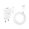 Зарядное устройство  Hoco WALL CHARGER WITH LIGHTNING СABLE N9 ESPECIAL (EU), WHITE 