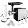 Masina de tocat carne 2100 W, 1.5 kg/ min, Functie reverse, Alb, Negru Heinner MG-2100BKWH 