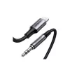 Cablu  UGREEN Lightning to 3.5mm Aux Aluminum Shell with Braided (1M) US315, Black 