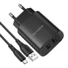 Incarcator  Borofone WALL CHARGER 2XUSB 2.1A WITH MICROUSB СABLE BN2 (EU), BLACK 