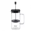 French-press 0.8 l, Sticla borosilicata, Transparent, Negru RESTO 90504, Glass, 1 L, Akzent 