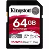 Card de memorie SD 64GB KINGSTON Canvas React Plus (SDR2/64GB) Class10 UHS-II U3 (V90)