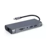 Кабель видео  Cablexpert 7-in-1 Type-C to LAN/VGA/4K HDMI/AUX/USB3.0/SD/Type-C socket, A-CM-COMBO7-01 