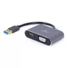 Кабель видео  Cablexpert Type-C to HDMI & VGA sockets HDMI 4K (30Hz), A-USB3C-HDMIVGA-01 