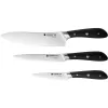Набор ножей Cuțit bucătar - 8'' - 20 cm, Cuțit utilitar - 5'' - 12,7 cm,Cuțit de curățare și tăiere - 4" - 10,16, Inox, negru  Zilan Solid-3SS (3buc) 
