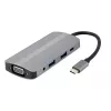 Док-станция  GEMBIRD A-CM-COMBO8-02 USB 3.1, USB 2.0, HDMI, VGA, 3.5mm, SD/MicroSD, PD 87W
