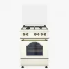 Aragaz combinat 4 aratoare, Aprindere electrica, Grill, Timer, 60 cm, Crem WOLSER WL-KF 60602 Rustic Ivory 