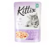 Hrana umeda  0.085 kg 24 buc KITTIX p/pisici cu gaina 