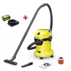 Aspirator 225 W, 17 l, Galben, Negru KARCHER WD 3-18 V-17/20 Battery + Kit 