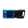 Флешка  KINGSTON 256GB USB-С3.2 DataTraveler 80M, Black/Blue, USB-C, Cap design, Stylish slim plastic casing fits, Keyring Loop (Read 200 MByte/s) 