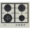 Plita incorporabila cu gaz 4 arzatoare, Arzator Wok, Sticla calita, Crema Whirlpool GOFL 629/S 