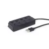 USB Hub  GEMBIRD UHB-U2P4P-01 USB 2.0 Hub 4-port, cable 80 cm,