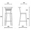 Scaun de bar Piele ecologică, Bej DP Marco hoker chrome V-18 