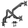Suport pentru monitor  GEMBIRD ARM FOR 2 MONITORS 17"-32" -  MA-DA2-02, STEEL (1.35 MM), GAS SPRING 2-8 KG, VESA 75/100 