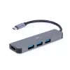 Док-станция  GEMBIRD A-CM-COMBO2-01, 3xUSB 3.2, HDMI, Metal housing 