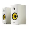 Колонка  EDIFIER R1080BT WHITE, 2.0/ 24W (2X12W) RMS, 4" MID-RANGE AND BASS DRIVERS + 0.75" TREBLE DRIVERS, BUILT-IN DSP CHIP, BLUETOOTH V5.1, LINE IN AND AUX INPUTS, CLASSIC WOODEN ENCLOSURE, TOP-MOUNTED BUTTONS 