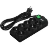 Prelungitor cu protectie 8 Sockets, 1.8m SVEN SF-08E-16, Black flame-retardant material