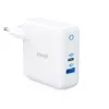 Incarcator  Anker PowerPort PD+ 2, USB-C, USB-A, 35W (PowerDelivery (20W) and USB-A PowerIQ (15W)), white 