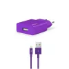 Зарядное устройство  Ttec WALL CHARGER SMART TRAVEL WITH CABLE USB TO MICRO USB 2.1A (1.2M), PURPLE 
