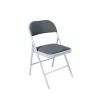 Scaun  MP M01 alb cu piele gri 