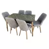 Set de masa si scaune  MP 1 Negru (Masa Butterfly Bendir + 6 scaune Gold tesatura Istinye 18) 
