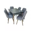 Set de masa si scaune  MP 1 Gri (Masa Butterfly Aris Antrasit + 6 scaune Gold tesatura Istinye 18) 