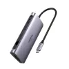 Док-станция  UGREEN UGREEN HUB 10in1 Type-C 3.0 to 3*USB-A, 3.5mm Audio Jack, PD, RJ45, VGA, SD/TF Card Reader, 4K HDMI, CM179, Space Gray 