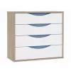 Comoda PAL melaminat, Stejar, Alb, Albastru MLAND NOVK211 