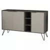 Comoda PAL, Antracit, Mocco Mobiland  CLARA CONSOLE - ANTHRACITE - LIGHT MOCHA 