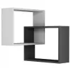 Polița Alb, Antracit Mobiland  RING CORNER BOOKCASE - WHITE - ANTHRACITE 68 x 60 x 20