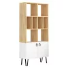 Шкаф PAL melaminat, Stejar, Alb MLAND BENE BOOKCASE  