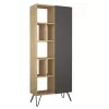 Шкаф PAL melaminat, Stejar, Antracit Mobiland  JEDDA BOOKCASE  