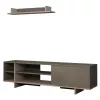 Tumba pentru TV Mocha, Gri MLAND STOCKTON TV UNIT - RETRO GREY - LIGHT MOCHA 