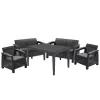 Set mobila de gradina Plastic, Grafit, Gri KETER Corfu Fiesta Set Graphite/Gray (223216) 