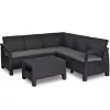 Set mobila de gradina Plastic, Grafit, Gri KETER Corfu Relax Set Graphite/Gray (227816) 