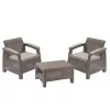 Set mobila de gradina Plastic, Cappuccino, Sand KETER Corfu Weekend Cappuccino/Sand (227630) 