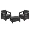Set mobila de gradina Plastic, Grafit, Gri KETER Corfu Weekend Graphite/Gray (223250) 